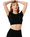 Mesh Sleeve Cropped Active Top