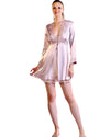 EMBROIDERED SATIN DRESS