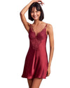 Wine satin dress