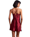 Wine satin dress