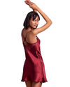 Wine satin dress
