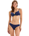 Navy Ruched Bikini Set