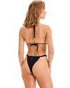 Black Triangle Bikini with Gold Accents