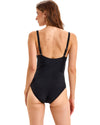 Black Mesh Panel Swimsuit