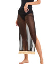Fringe Sheer Cover-Up Skirt
