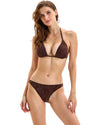 Brown Sequin Bikini Set
