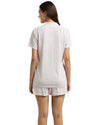 Women's Pink Striped Button-Down Shirt & Shorts Sleepwear Set