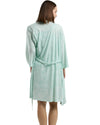 Women’s Mint Green Cami Shorts Nightwear Set with Printed Robe