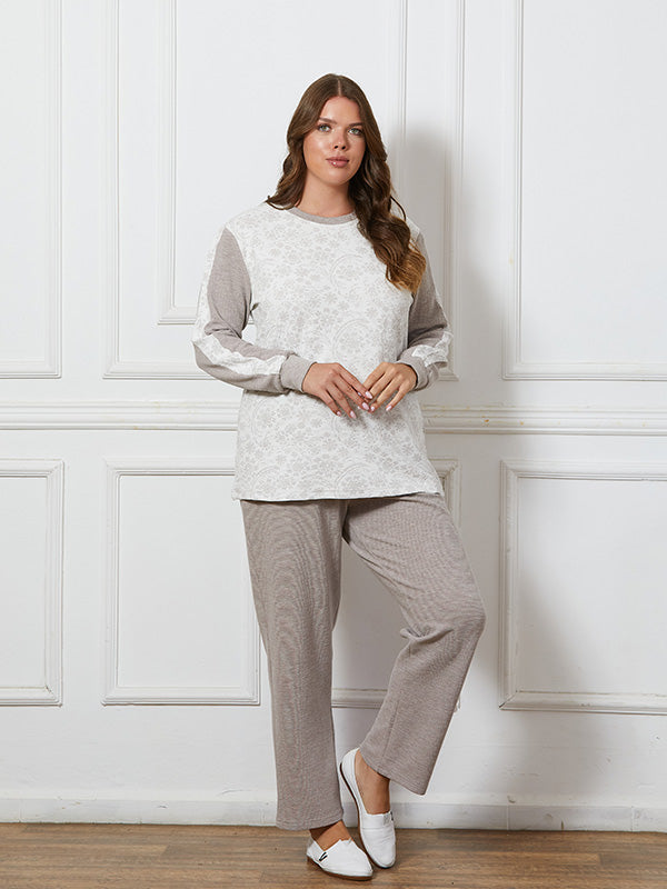 Plaid Shorts Pajama Set with Matching Short Sleeve Printed Top