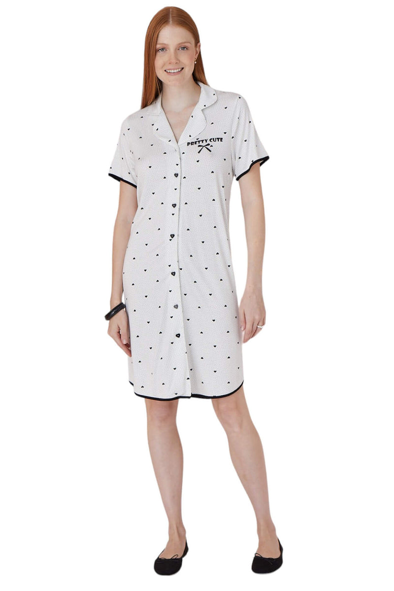 V-Neck Short Dress Sleepwear SS24