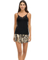 Black Cami & Leopard Print Shorts Set for Women
