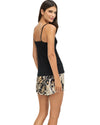 Black Cami & Leopard Print Shorts Set for Women