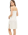 White Printed Lace Nightdress for Women