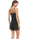 Black Printed Cami & Lace Shorts Set for Women