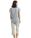 Women’s Light Blue V-Neck T-Shirt & Printed Capri Pajama Set