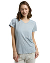 Women’s Light Blue V-Neck T-Shirt & Printed Capri Pajama Set