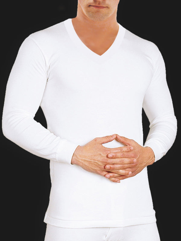 Cotton Long Sleeve Shirt Round-Neck