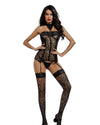 Seductive and Alluring: Mesh Body Stocking with Back Crosses