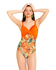  Floral One-piece swimwear