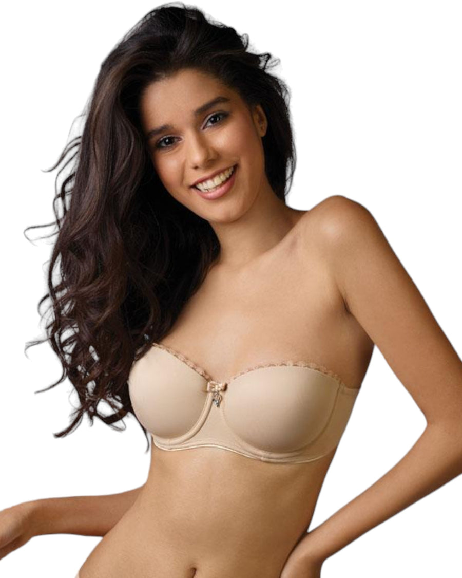 Strapless soft pad minimizer bra