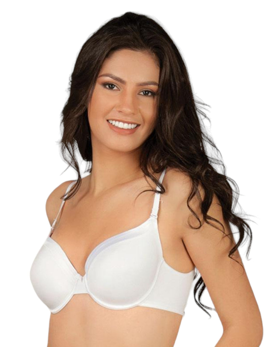 model wearing plain soft bra