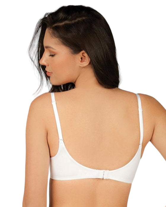 model wearing plain soft bra