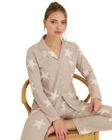  Beige Star Pajama Set