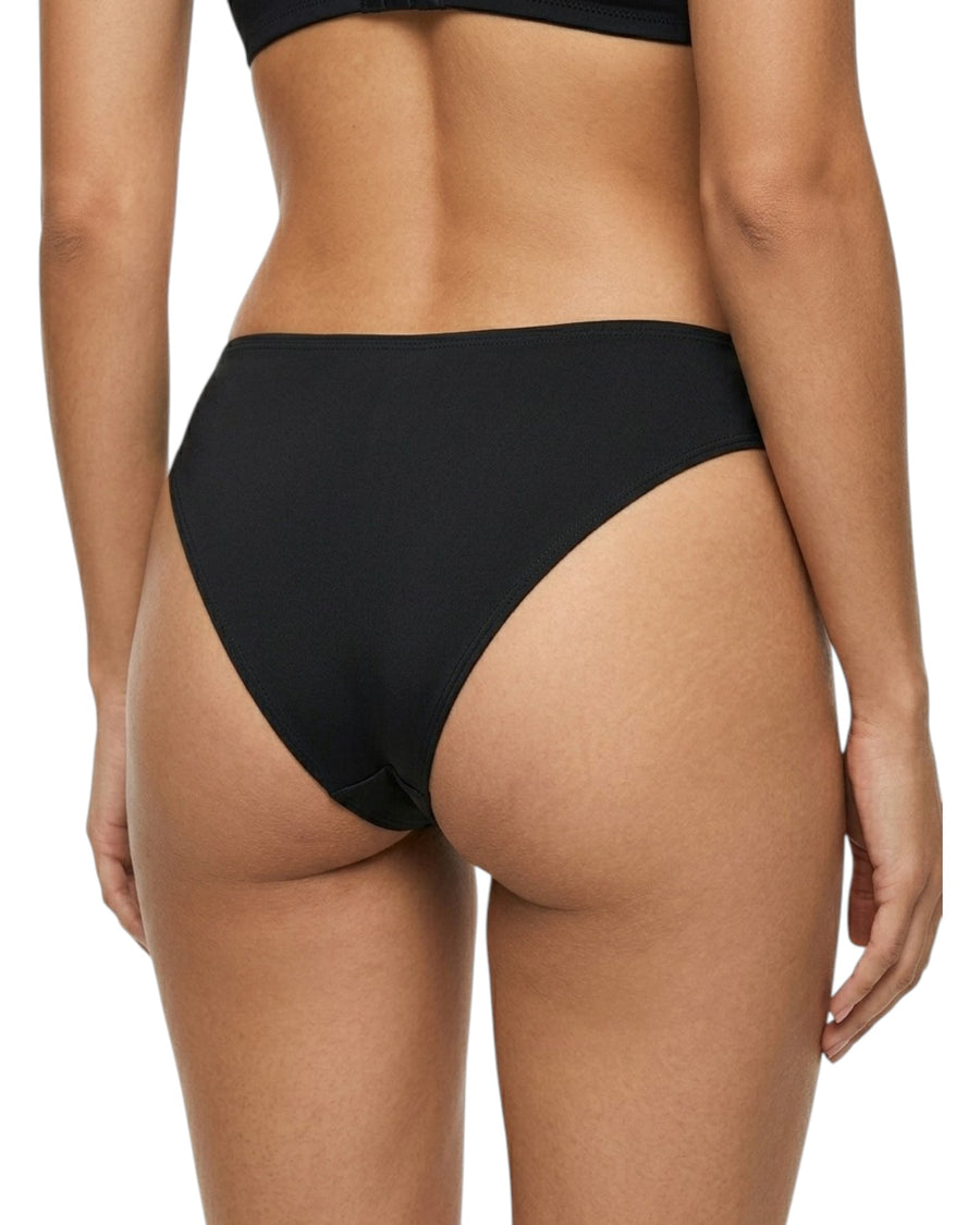 Black high-waisted bikini bottom 