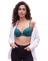 Triple padded super boost molded bra for extra size natural look, with elegant lace details, removable straps