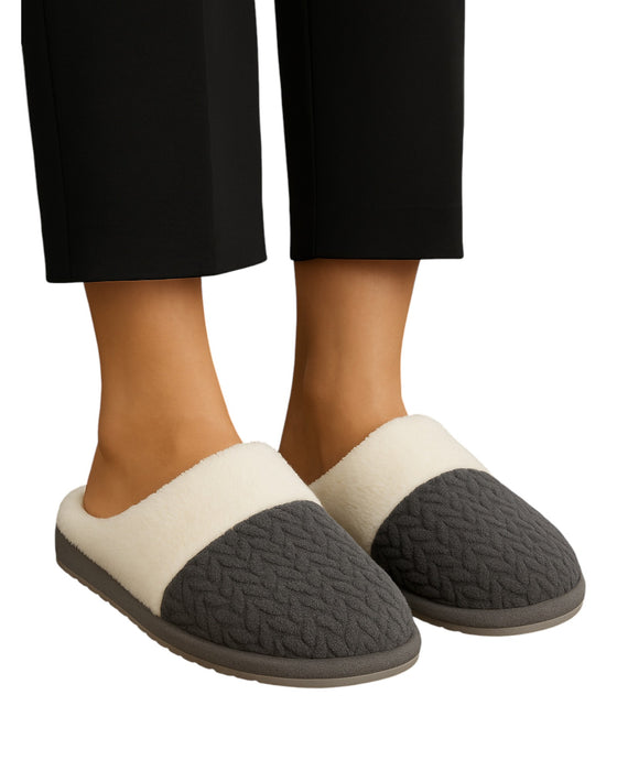 CozyKnit Quilted Plush Slippers