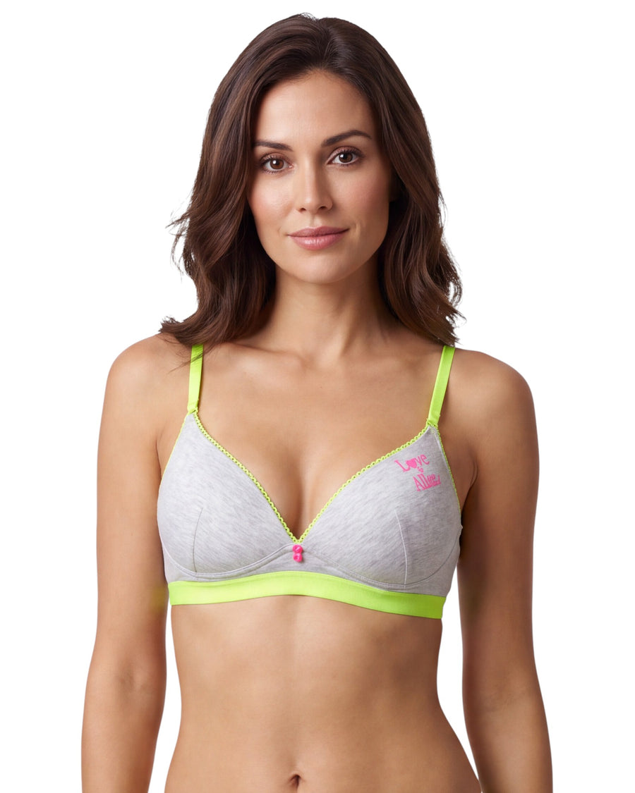 Colorful non wired cotton bra with soft pads for your full in style comfort 