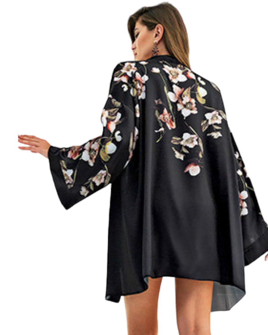 Floral robe with dress