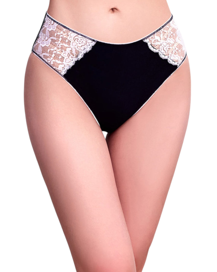 model wearing high waist cotton panties