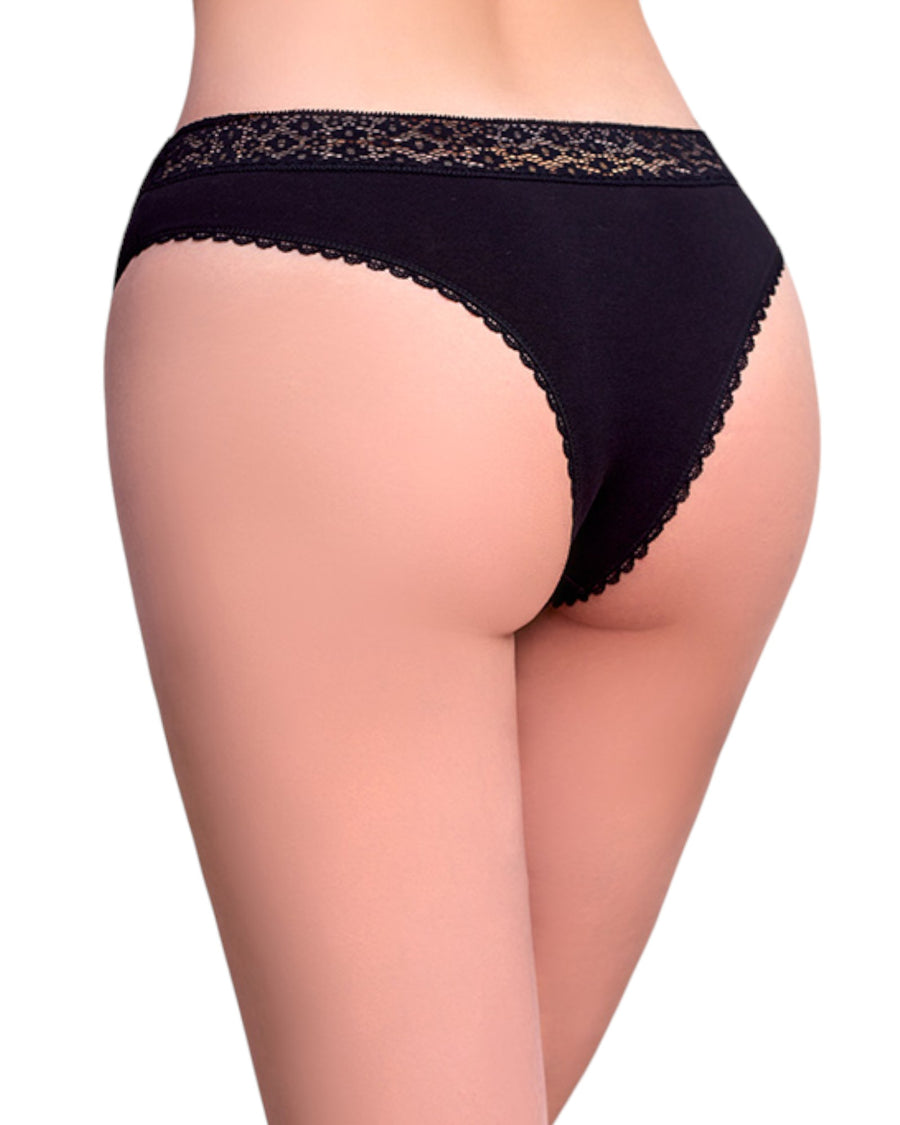 Super comfy cotton Tanga with embroidery waist