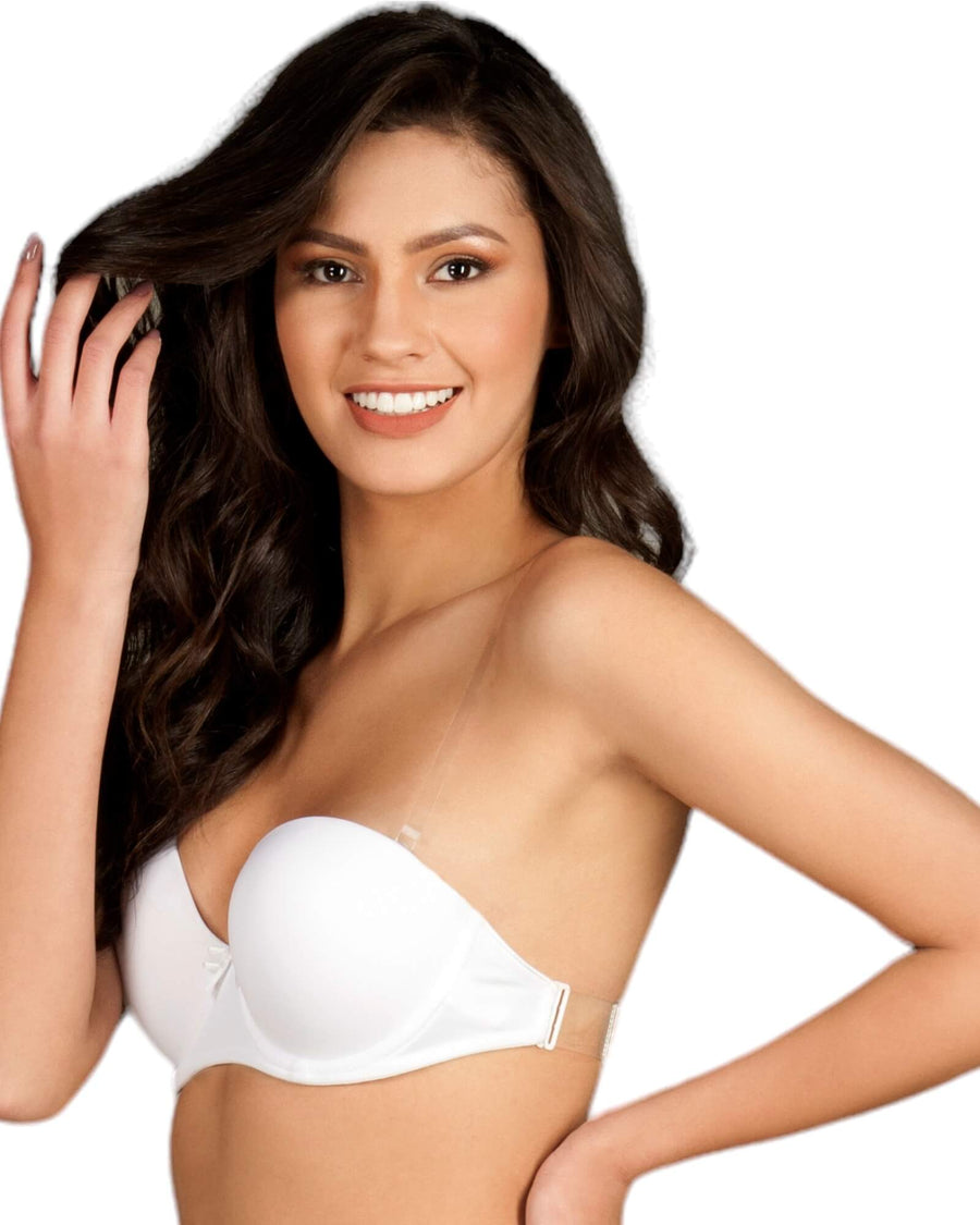 Strapless bra with transparent back
