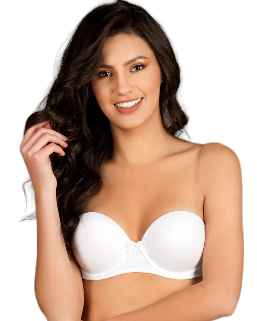 Strapless bra with transparent back