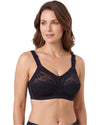 Non wired minimizer bra with wide straps