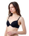 Woman wearing a black bra 