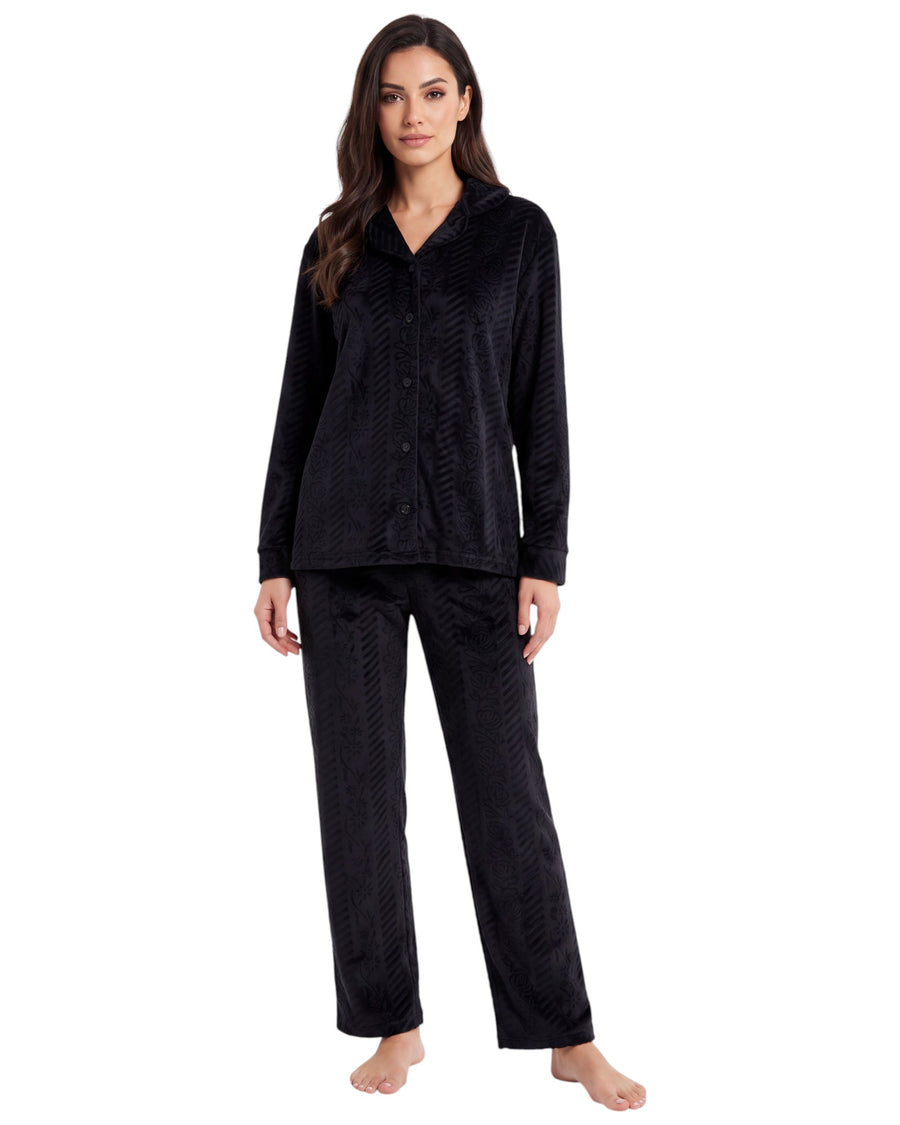 Textured Plush Pajama Set