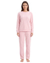 Women’s soft touch long pajama set with crew-neck top and straight-leg pants
