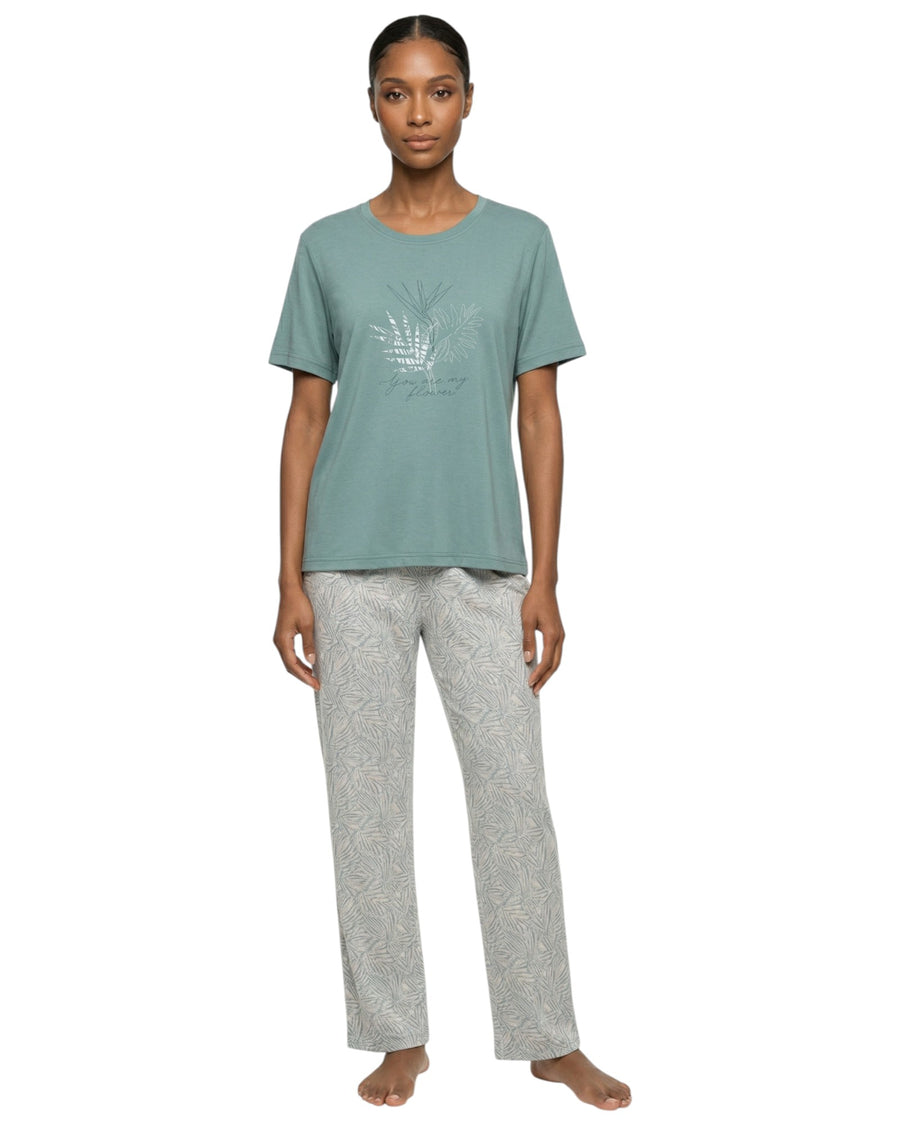 Women's Printed Long Pajama Set