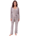 Ribbed 3 Piece Pajama & Robe Set