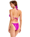 Women's Hot Pink String Bikini Set with Gold Accent
