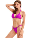 Women's Hot Pink String Bikini Set with Gold Accent