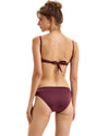 Women's Burgundy Underwire Bikini Set with Shell Accent
