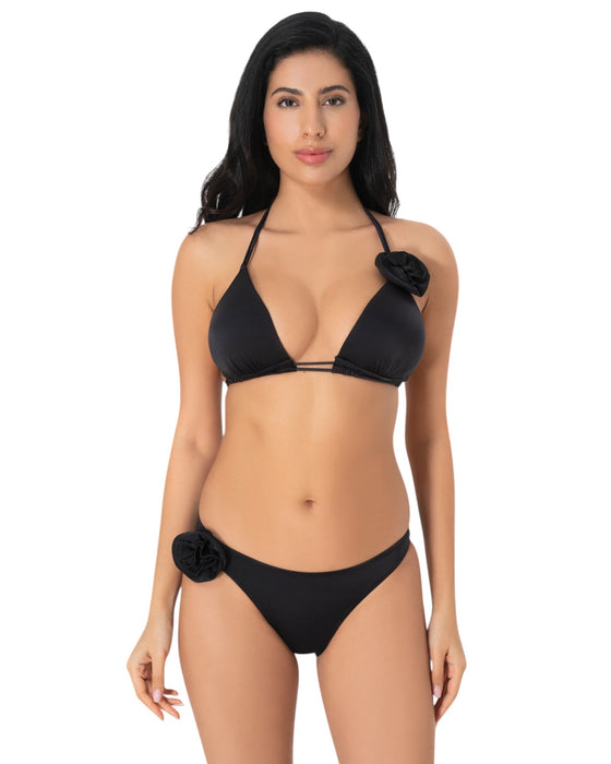 Rosette Bloom Triangle Bikini Set