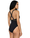 Black Deep V One Piece Swimsuit