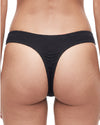 Black thong worn by a person