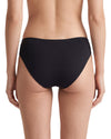 Women's black seamless mid-rise bikini brief with laser-cut edges, soft stretch fabric, and a smooth invisible finish for everyday wear