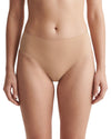 Women's nude seamless mid-rise brief featuring laser-cut edges, full back coverage, and a smooth invisible finish for everyday wear.